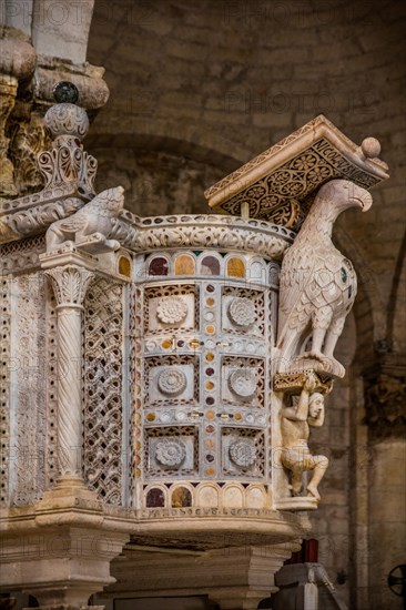 Pulpit with eagle to represent the Gospel of Matthew
