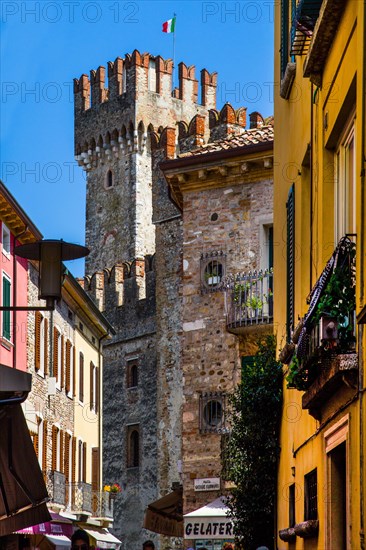 Old town of Sirmione with Scaliger Castle