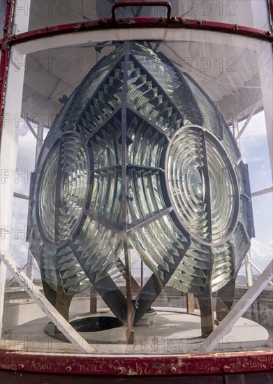 Lighthouse lenses on the Lyngvig Fyr lighthouse near Hvide Sande