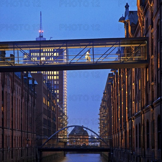 View from the Sand Bridge to Columbus House in the evening