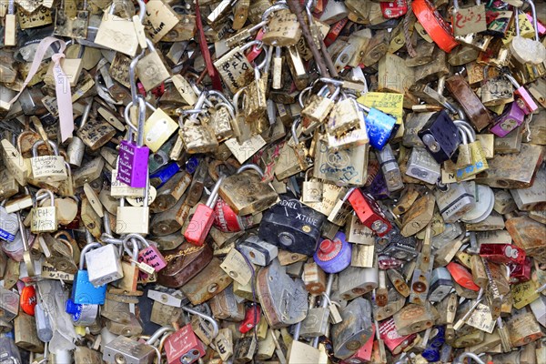 Love locks on the Pont de l'Archeveche