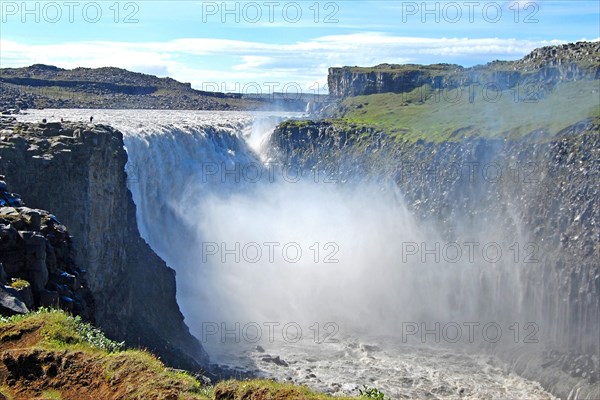 Glacial river Joekulsa a Fjoellum behind Dettifoss waterfall