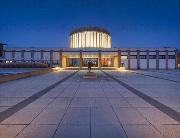 The illuminated panorama museum for Werner Tuebke's monumental panorama picture of the Peasants' War