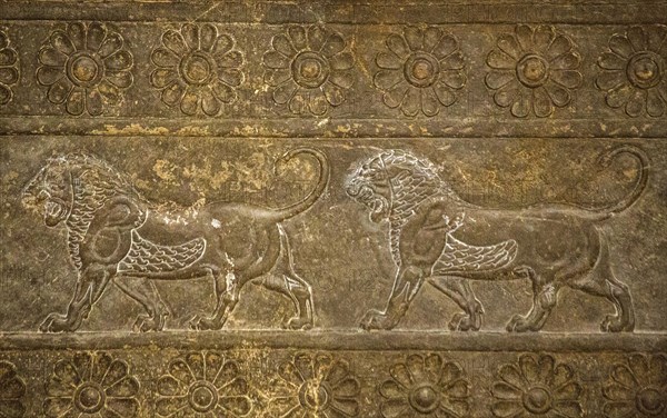 Stone relief with lions from Persepolis