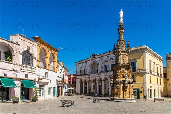 Piazza Salandra with Guglia dell'Immacolata and Palazzo della Pretura