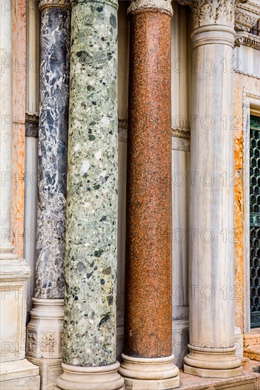 Columns on the facade