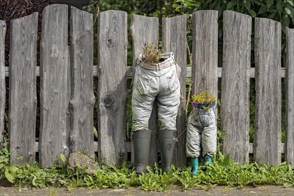 Decoration on wooden garden fence