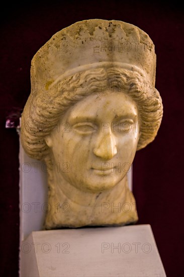 Bust of a woman in marble