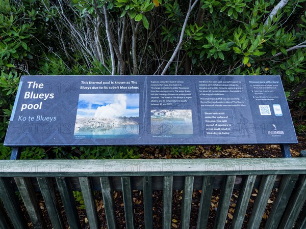 Notice board in the Maori settlement of Whakararewa