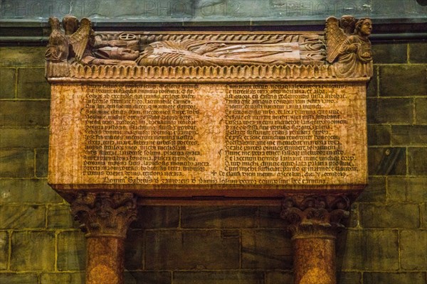 Interior with funerary monument