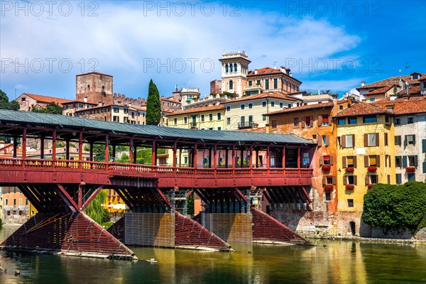 Wooden bridge Ponte degli Alpini