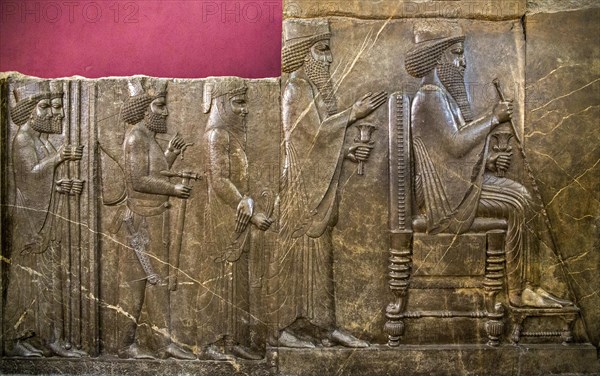 Throne relief (treasury relief) of Darius I the Great Persepolis (Pars)