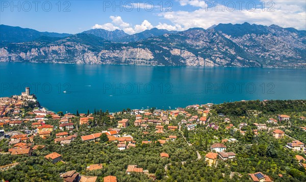 Malcesine with Scaliger Castle on Monte Baldo