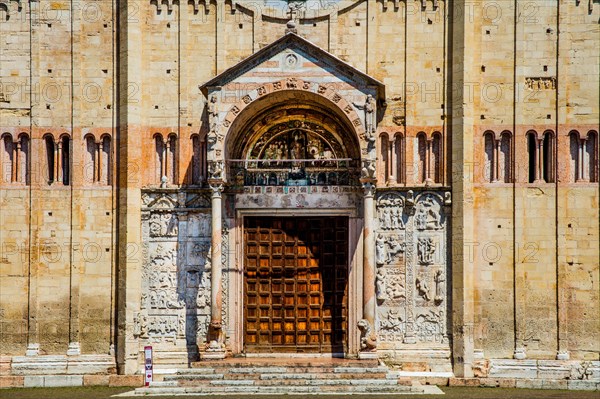 Facade and portal with marble reliefs