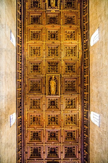 17th century wooden ceiling of San Cataldo Cathedral