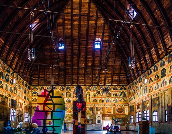 Council Chamber entirely painted with 15th century astrological and religious fresco cycle