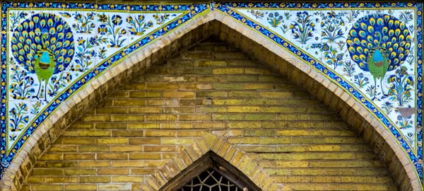 Tile work with depictions of various animal scenes