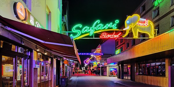 Neon advertisement for nightlife in Grosse Freiheit street