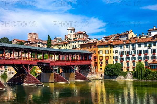 Wooden bridge Ponte degli Alpini