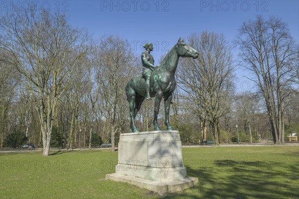 Bronze figure Amazon on horseback