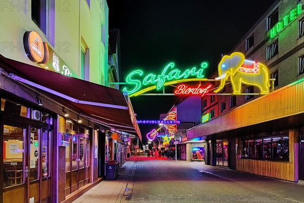 Neon advertisement for nightlife in Grosse Freiheit street