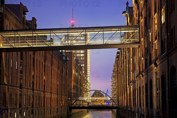 View from the Sand Bridge to Columbus House in the evening