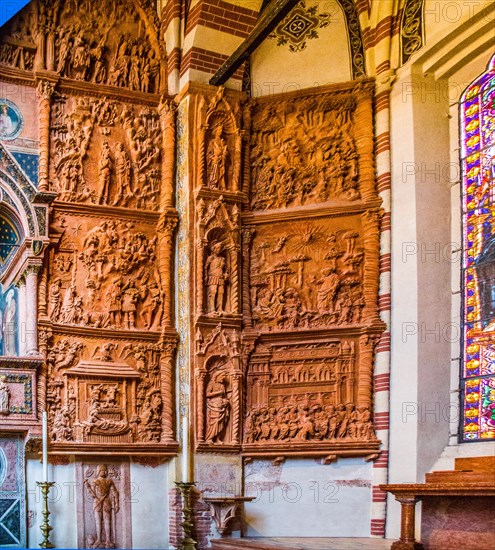 Pellegrini Chapel with terracotta tiles depicting scenes from the life of Christ