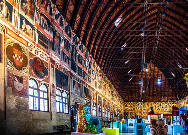 Council Chamber entirely painted with 15th century astrological and religious fresco cycle