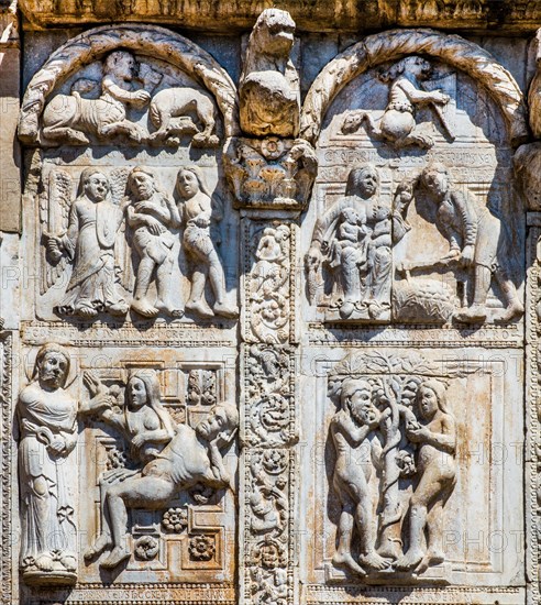 Facade and portal with marble reliefs