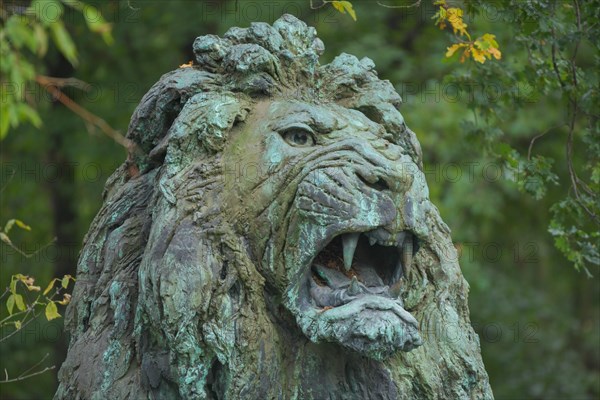 Bronze lion figure