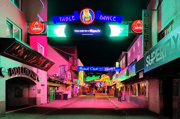 Neon advertisement for nightlife in Grosse Freiheit street