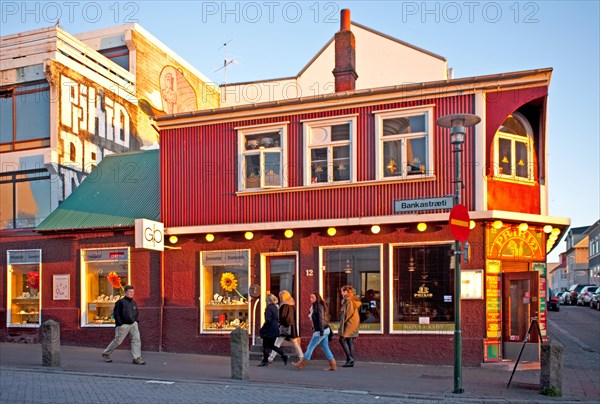 Shopping and restaurant mile in Bankastraeti and Laugavegur