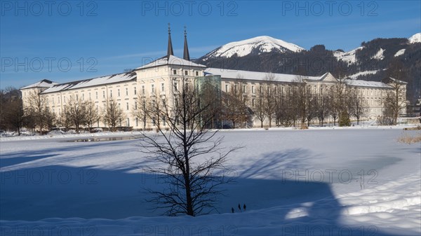 Frozen pond at the Benedictine Abbey of Admont