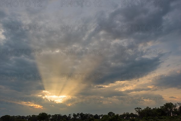 Sunbeams breaking through the clouds