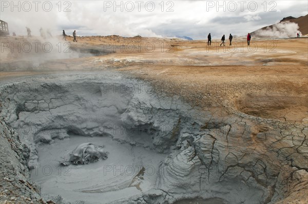 Bubbling mud spring in the Hveraroend geothermal area