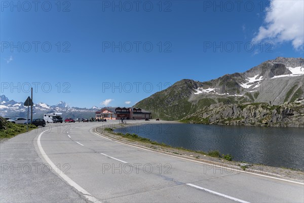 Alpine landscape near the Nufenen Pass with the Finsteraarhorn in the background