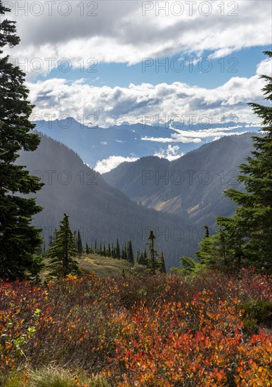 View of cloudy mountain landscape