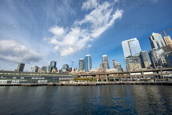 View of skyscrapers from the pier