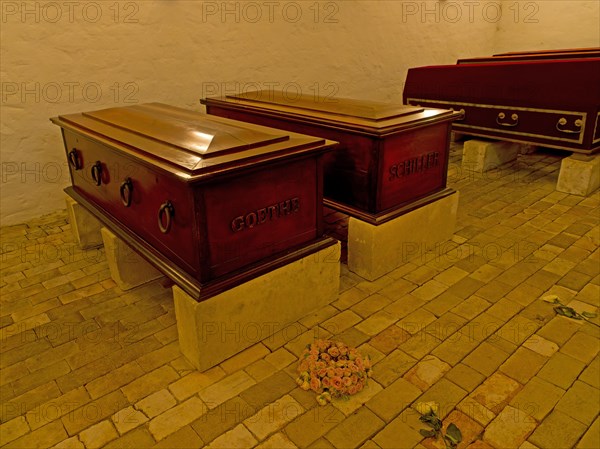 Coffins of Goethe and Schiller in the Prince's Crypt