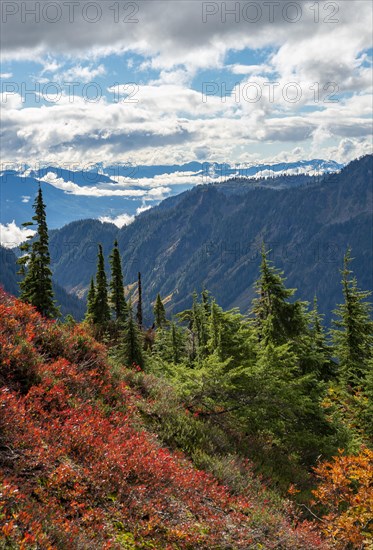 View of cloudy mountain landscape