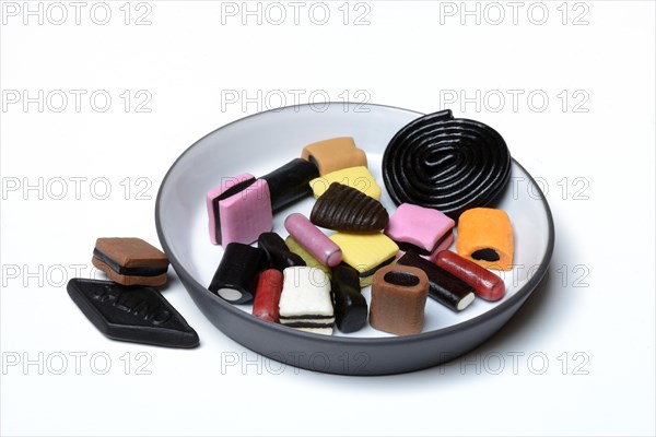 Liquorice sweets and liquorice snail in shell