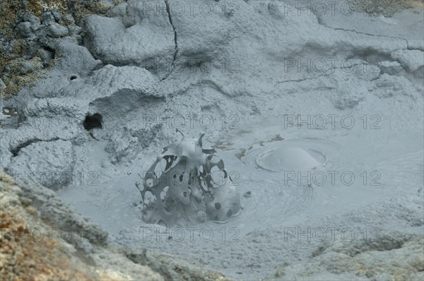 Bubbling mud spring in the Hveraroend geothermal area