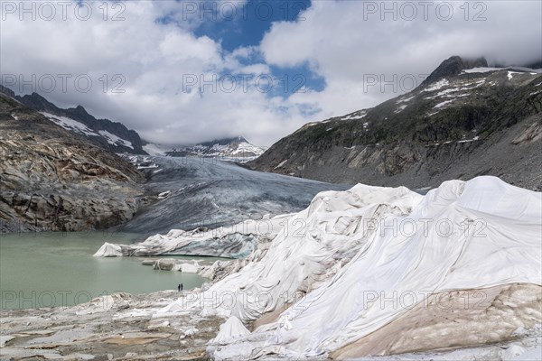 Alpine landscape with Rhone glacier and Rhone spring