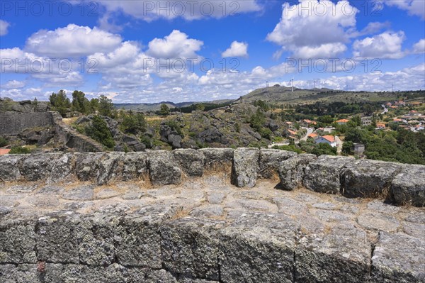 Castle ramparts and view over medieval and historical village of Sortelha