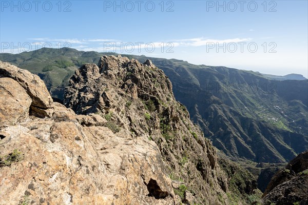 View from the table mountain La Fortaleza to Alto de Garajonay