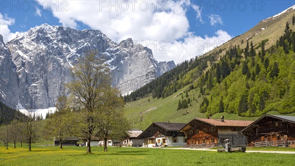 Almdorf Eng in front of Grubenkarspitze