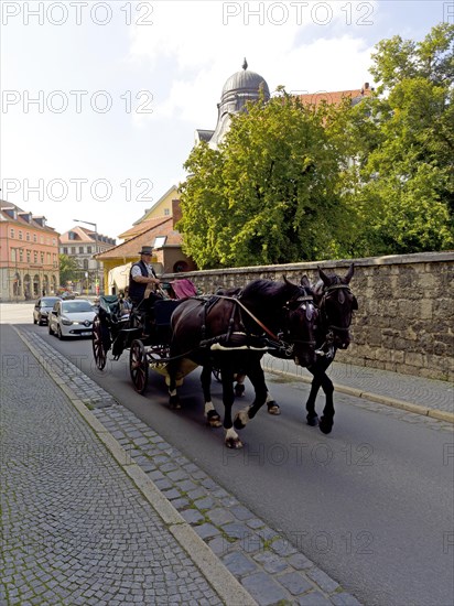 Horse-drawn carriage in the old town of Weimar