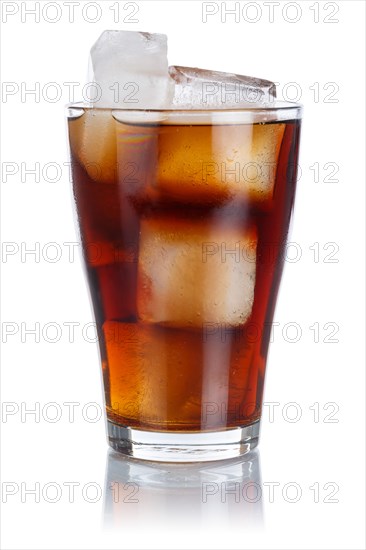 Cola Drink Lemonade Soft Drink in a Glass with Ice