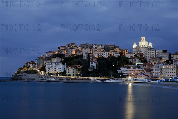 Blue hour at the harbour pier in Porto Maurizio