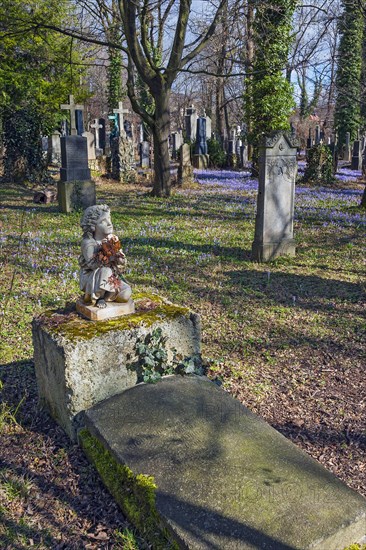 South cemetery with childlike figure on gravestone